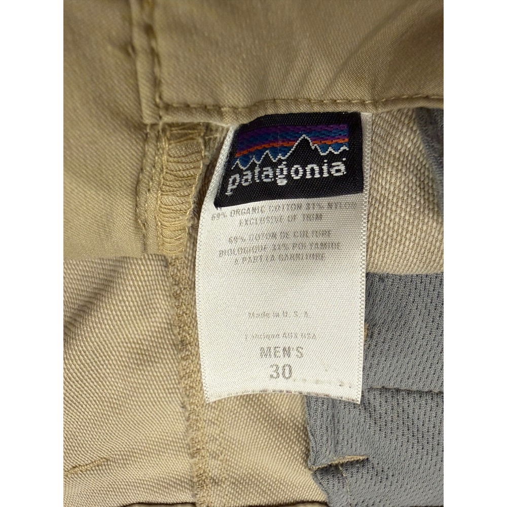 Patagonia Mens 30 Organic Cotton Nylon Blend Khaki Tan Chino Shorts Made in USA - Picture 5 of 6
